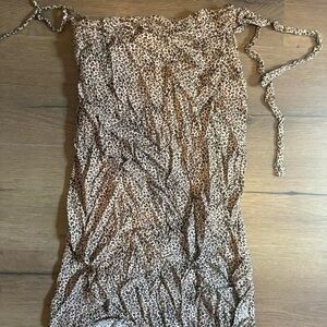 Leopard Print Strapless Dress